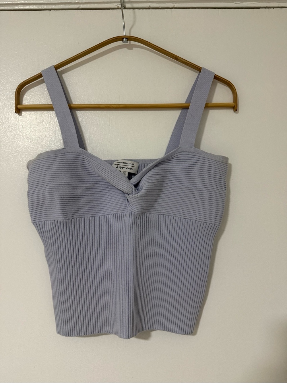 & Other Stories Light Lavender Ribbed Twist-Front Tank Top